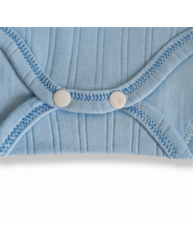 Body demi manche bébé bleu : sous-vêtement confortable en coton pour nouveau-né