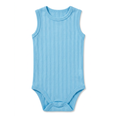 Body sans manche bébé bleu : sous-vêtement doux en coton pour nouveau-né