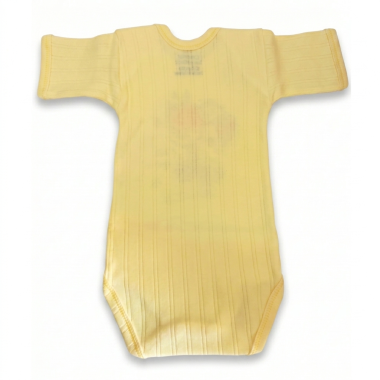 Body demi manche bébé jaune : sous-vêtement doux en coton pour nouveau-né