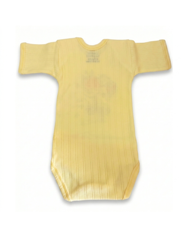 Body demi manche bébé jaune : sous-vêtement doux en coton pour nouveau-né