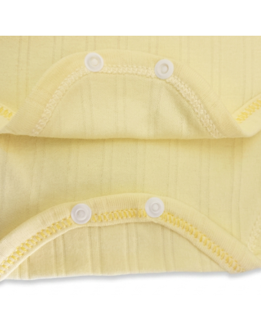 Body demi manche bébé jaune : sous-vêtement doux en coton pour nouveau-né