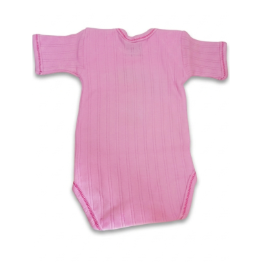Body demi manche bébé rose : sous-vêtement doux en coton pour nouveau-né fille