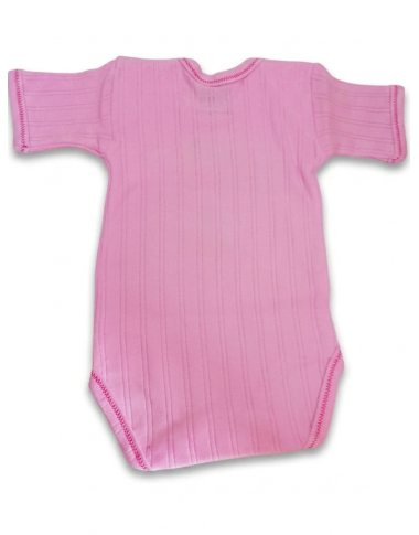 Body demi manche bébé rose : sous-vêtement doux en coton pour nouveau-né fille