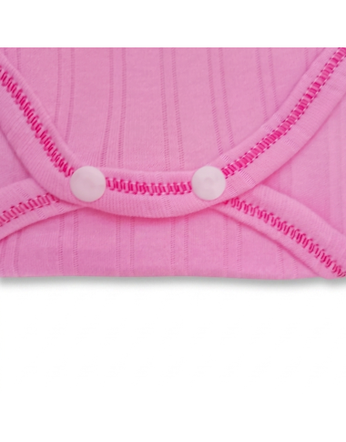 Body demi manche bébé rose : sous-vêtement doux en coton pour nouveau-né fille