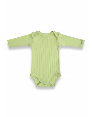 Body manches longues bébé vert : sous-vêtement chaud en coton pour nouveau-né