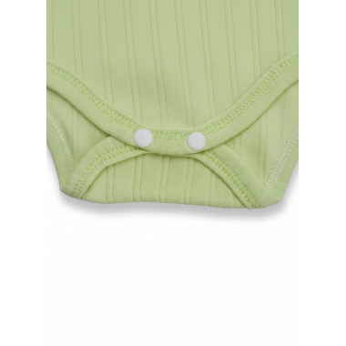 Body manches longues bébé vert : sous-vêtement chaud en coton pour nouveau-né