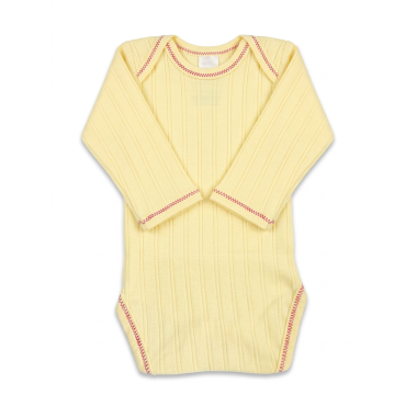 Body manches longues bébé jaune : sous-vêtement chaud en coton pour nouveau-né