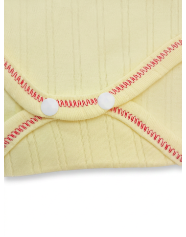 Body manches longues bébé jaune : sous-vêtement chaud en coton pour nouveau-né