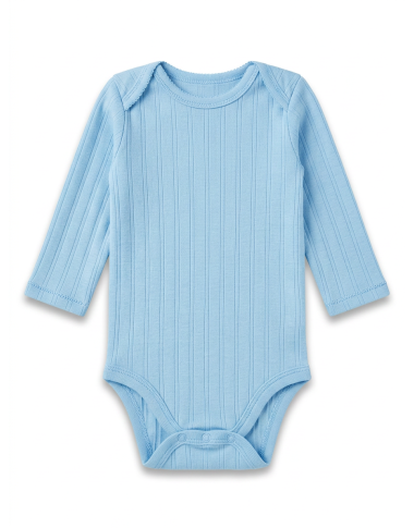 Body manches longues bébé bleu : sous-vêtement chaud en coton pour nouveau-né