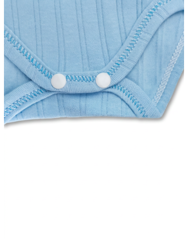 Body manches longues bébé bleu : sous-vêtement chaud en coton pour nouveau-né