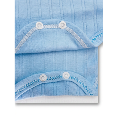 Body manches longues bébé bleu : sous-vêtement chaud en coton pour nouveau-né