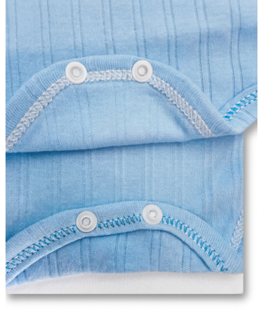 Body manches longues bébé bleu : sous-vêtement chaud en coton pour nouveau-né