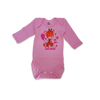 Body manches longues bébé rose : sous-vêtement chaud en coton pour nouveau-né fille