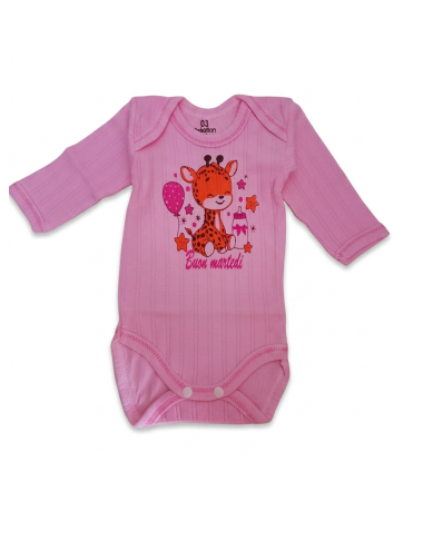 Body manches longues bébé rose : sous-vêtement chaud en coton pour nouveau-né fille