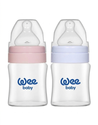 Wee Baby Biberon Col Large 250 ml – Biberon anti-colique bébé tétine silicone