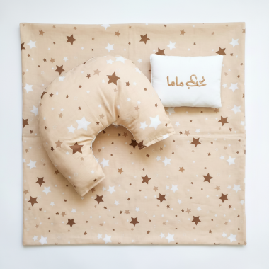 bebe maman parure lit drap 2 coussins beige baby mam