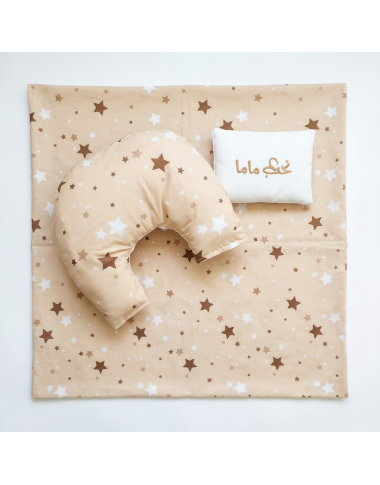 bebe maman parure lit drap 2 coussins beige baby mam