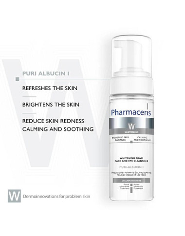 PHARMACERIS W MOUSSE NETTOYANTE ALBUCIN ECLAIRCISSANTE 150ML