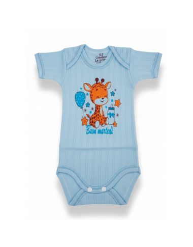 bebe maman body demi manche pour garcon en bleu vert et jaune bebe sous vetement baby mam