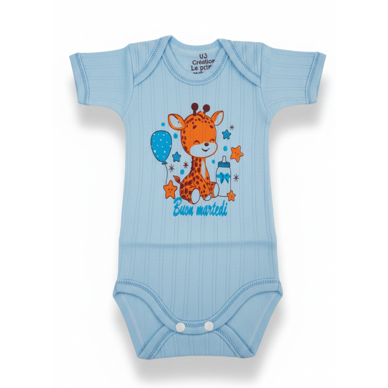 bebe maman body demi manche pour garcon en bleu vert et jaune bebe sous vetement baby mam