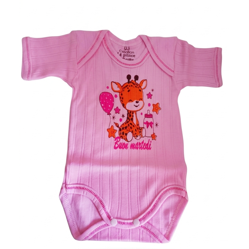 bebe maman body demi manche pour fille en rose jaune et vert bebe sous vetement baby mam