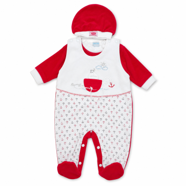 Ensemble Grenouillère + Bonnet Rouge Bébé | Babymam