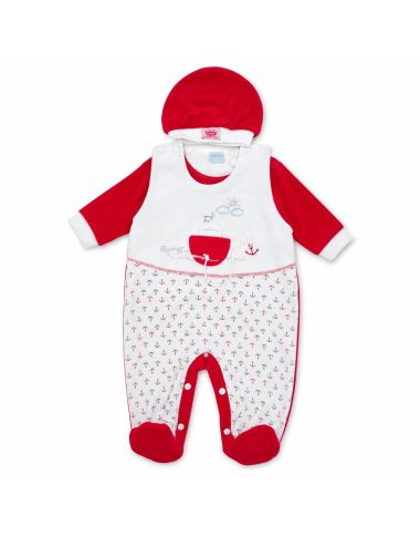 Ensemble Grenouillère + Bonnet Rouge Bébé | Babymam