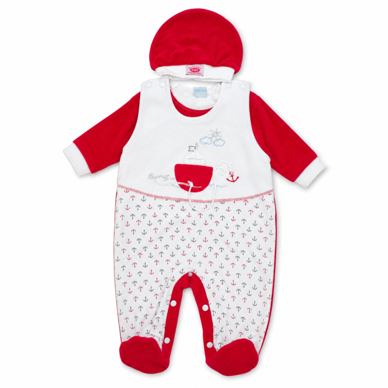 Ensemble Grenouillère + Bonnet Rouge Bébé | Babymam