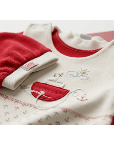 Ensemble Grenouillère + Bonnet Rouge Bébé | Babymam