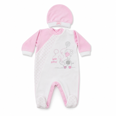 Ensemble Grenouillère + Bonnet Rose Bébé | Babymam