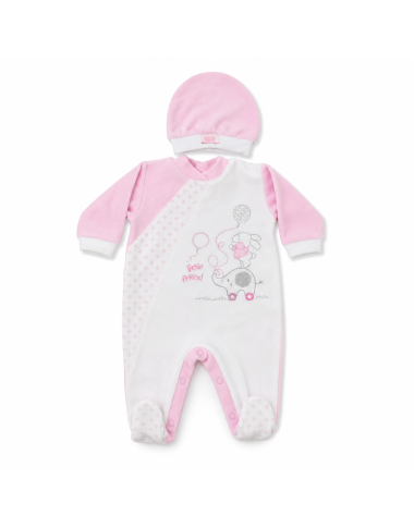 Ensemble Grenouillère + Bonnet Rose Bébé | Babymam