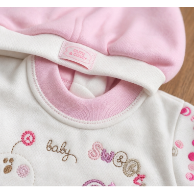 Grenouillère + Bonnet Rose Demi-Manche Bébé | Babymam