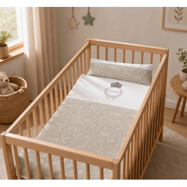 Parure Drap + Taie d'Oreiller Prince Gris | Babymam