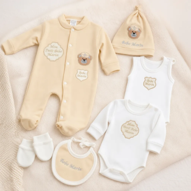 bebe maman sortie clinique beige ours nouveau ne baby mam
