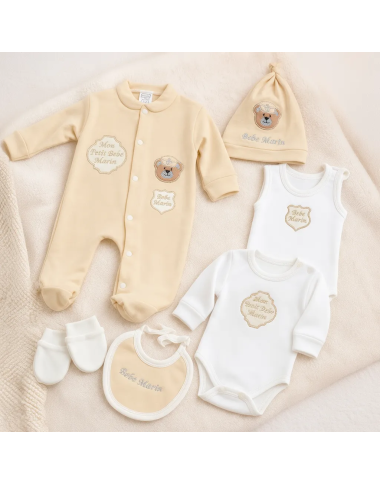 bebe maman sortie clinique beige ours nouveau ne baby mam