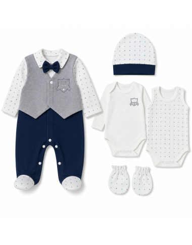 bebe maman sortie clinique 5 piecs en bleu nouveau ne baby mam