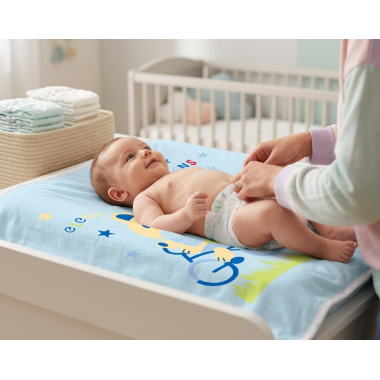 Tapis de Change Bébé Bleu | Confort Premium | Babymam