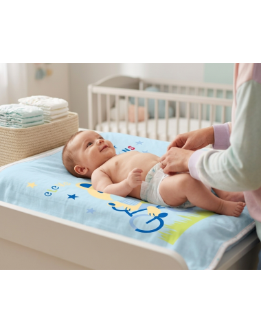 Tapis de Change Bébé Bleu | Confort Premium | Babymam