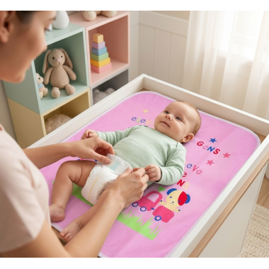 Tapis de Change Bébé Rose Ours | Confort | Babymam