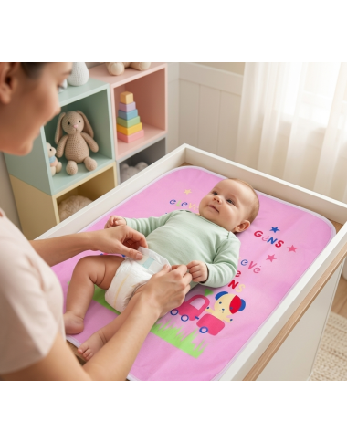 Tapis de Change Bébé Rose Ours | Confort | Babymam