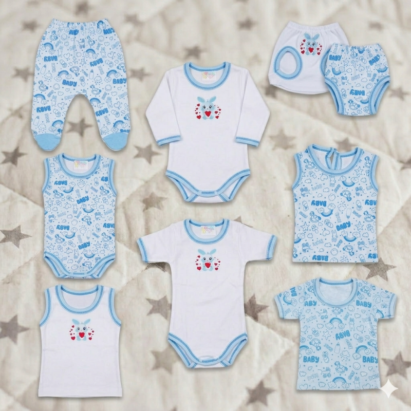 bebe maman pack sous vetement bleu ciel 7 articles baby mama