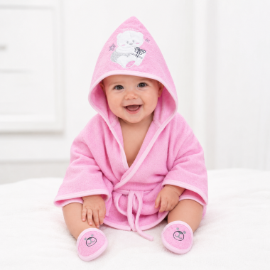 Pack Sortie de Bain Bébé Rose 3 Pièces | Chic | Babymam