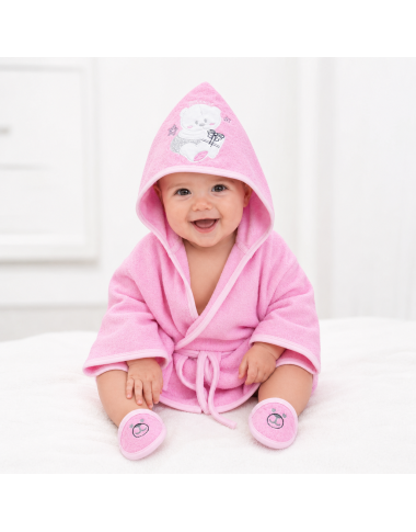 Pack Sortie de Bain Bébé Rose 3 Pièces | Chic | Babymam