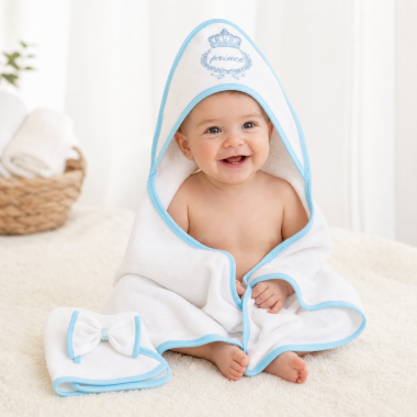 Sortie de Bain Bébé Prince Bleu | Pack 3 Pièces | Babymam