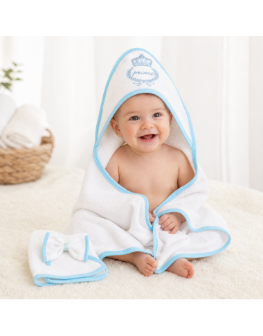 Sortie de Bain Bébé Prince Bleu | Pack 3 Pièces | Babymam