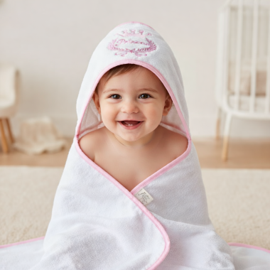 Sortie de Bain Bébé Princesse Rose | Chic | Babymam