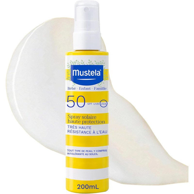 bebe maman mustela spray solaire SPF50+ protection ecran baby mam