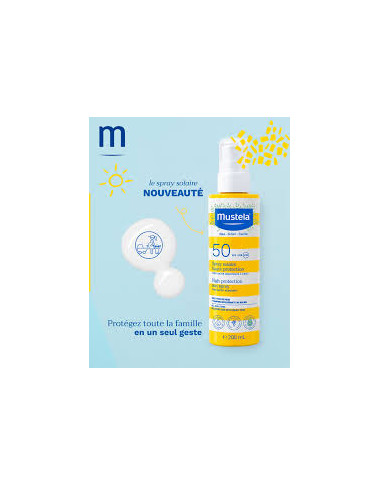 Mustela Spray Solaire SPF50+ 200ml | Protection Bébé | Babymam