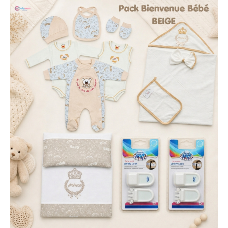 Pack Bienvenue Bébé Prince Beige | Set Complet | Babymam