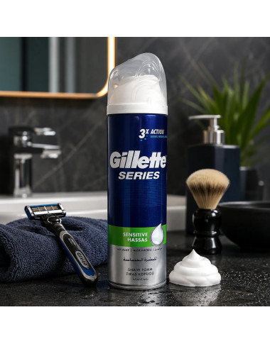 Gillette Mousse à Raser Sensitive 250ml | Rasage Doux Anti-Irritation